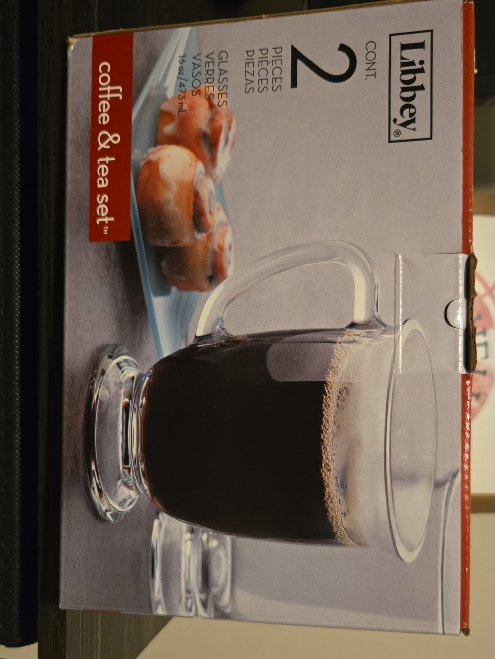 Libbey Clear Glass Coffee & Tea Mugs with Pedestal - Clear